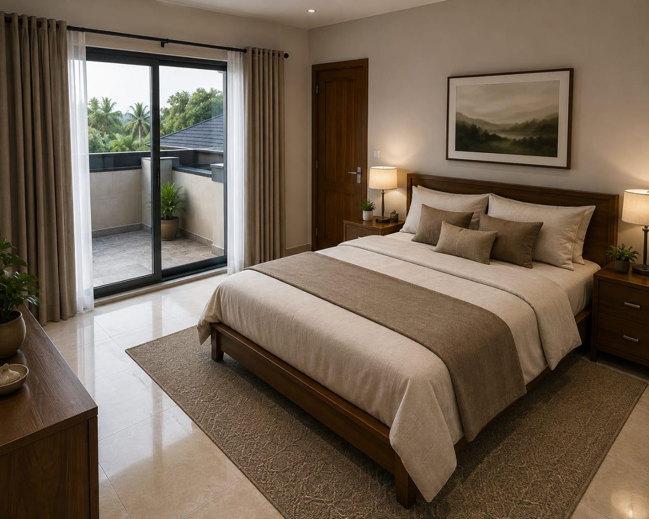 A bedroom inside a UZZI Homes home